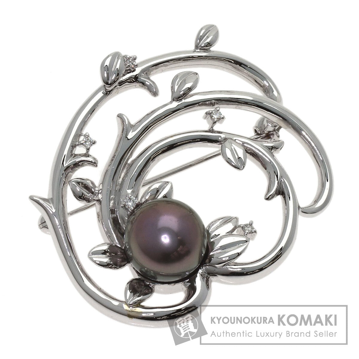 TASAKI Pearl Pearl Brooch K14 White Gold Ladies [Used]