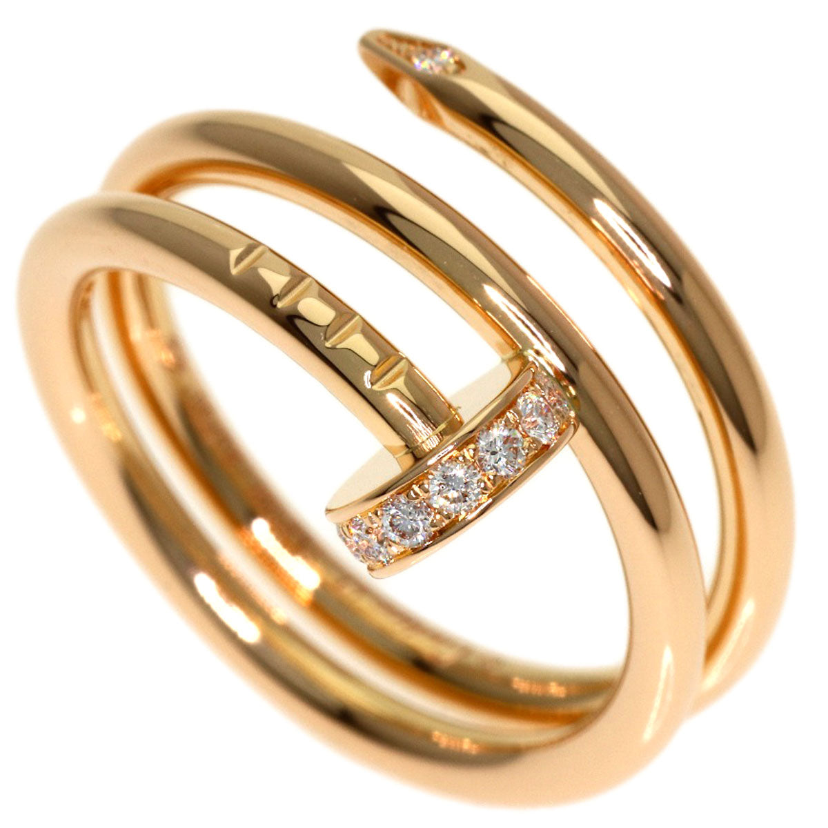 CARTIER Juste un Clou Small Diamond #47 Ring K18 Pink Gold Ladies [Used]