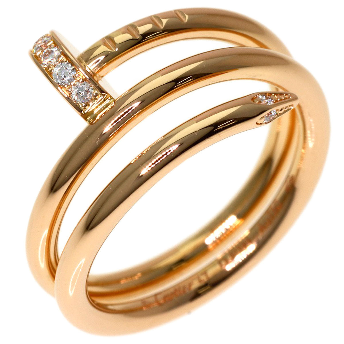 CARTIER Juste un Clou Small Diamond #47 Ring K18 Pink Gold Ladies [Used]