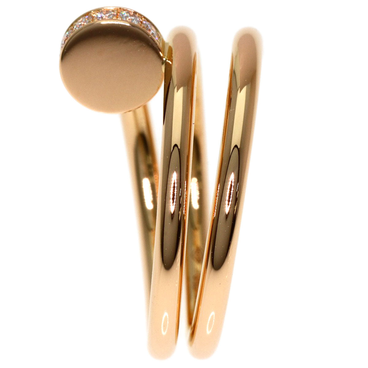 CARTIER Juste un Clou Small Diamond #47 Ring K18 Pink Gold Ladies [Used]