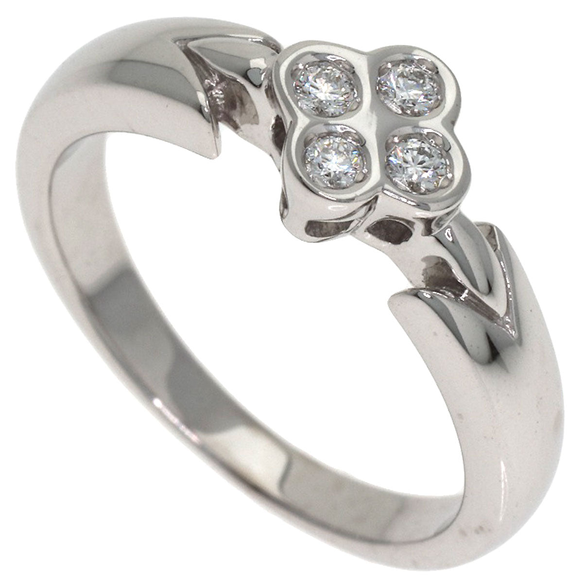 MIKIMOTO Flower Diamond Ring K18 White Gold Ladies [Used]