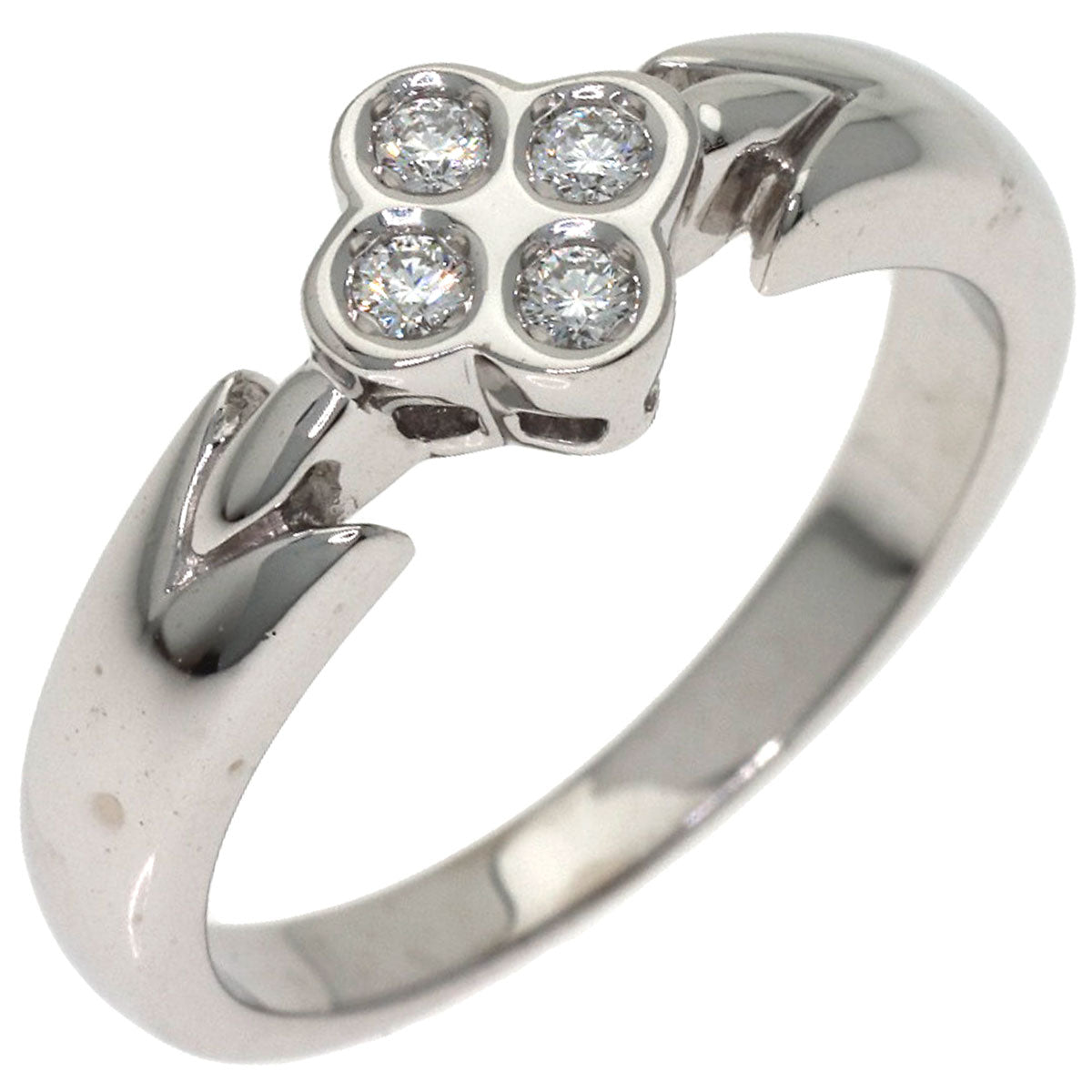 MIKIMOTO Flower Diamond Ring K18 White Gold Ladies [Used]