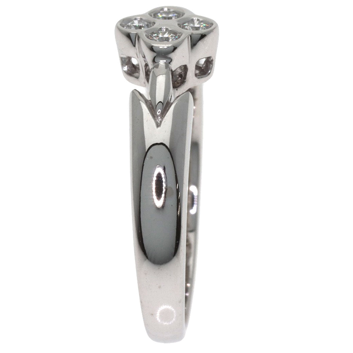 MIKIMOTO Flower Diamond Ring K18 White Gold Ladies [Used]