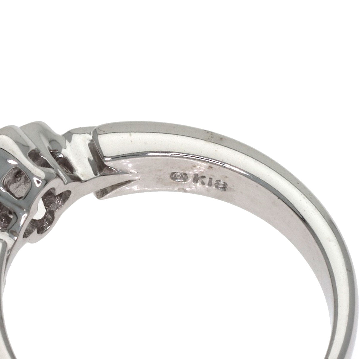 MIKIMOTO Flower Diamond Ring K18 White Gold Ladies [Used]