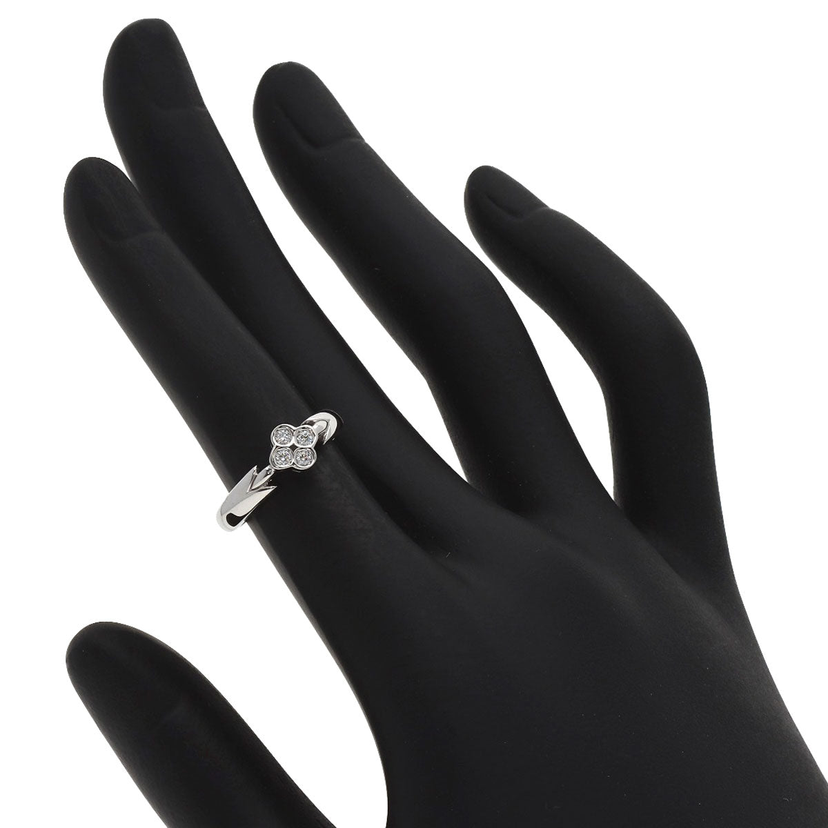 MIKIMOTO Flower Diamond Ring K18 White Gold Ladies [Used]