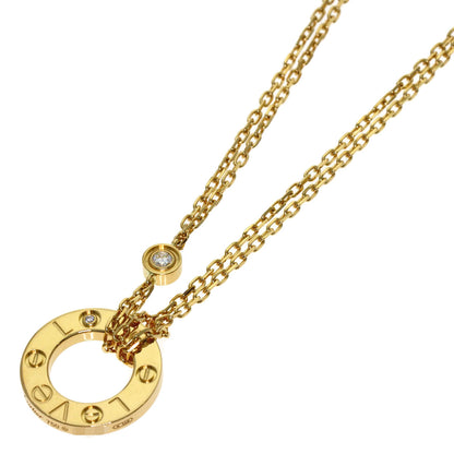 CARTIER Love circle Diamond Necklace K18 Yellow Gold Ladies [Used]