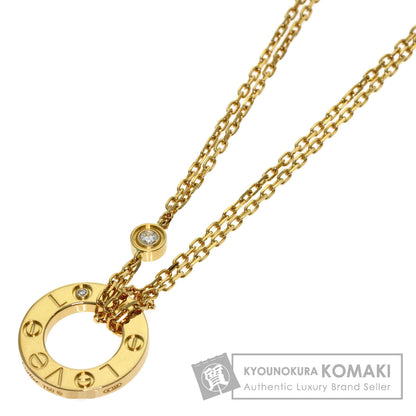 CARTIER Love circle Diamond Necklace K18 Yellow Gold Ladies [Used]