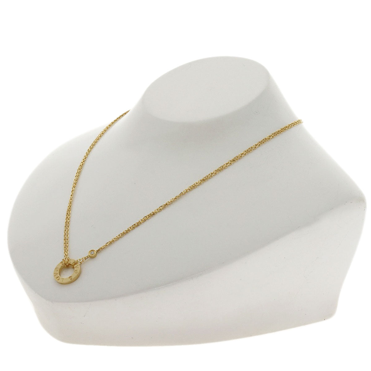 CARTIER Love circle Diamond Necklace K18 Yellow Gold Ladies [Used]