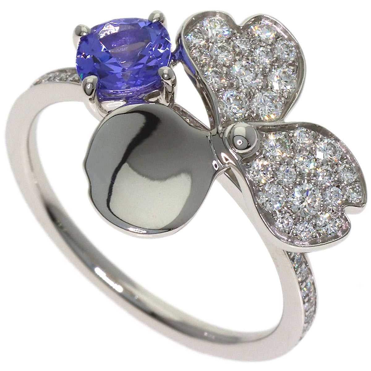 TIFFANY&Co. Paper Flower Tanzanite Diamond Ring Platinum PT950 Ladies [Used]