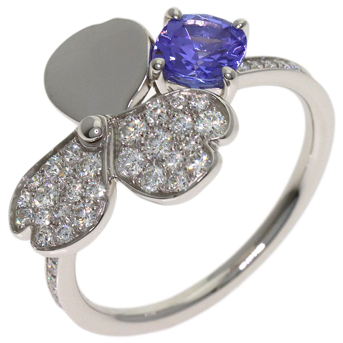 TIFFANY&Co. Paper Flower Tanzanite Diamond Ring Platinum PT950 Ladies [Used]