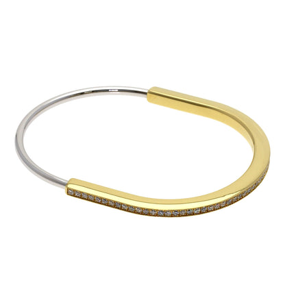 TIFFANY&Co. TIFFANY&Co. Rock Narrow Bangle Large Diamond Bracelet K18 Yellow Gold K18 White GoldLadies [Used]