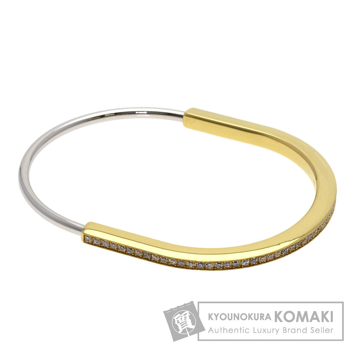 TIFFANY&Co. TIFFANY&Co. Rock Narrow Bangle Large Diamond Bracelet K18 Yellow Gold K18 White GoldLadies [Used]
