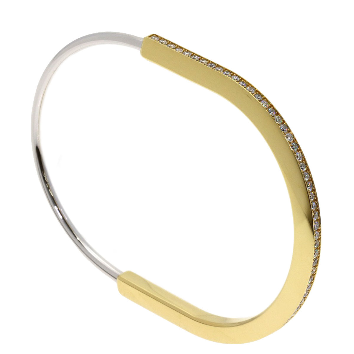 TIFFANY&Co. TIFFANY&Co. Rock Narrow Bangle Large Diamond Bracelet K18 Yellow Gold K18 White GoldLadies [Used]