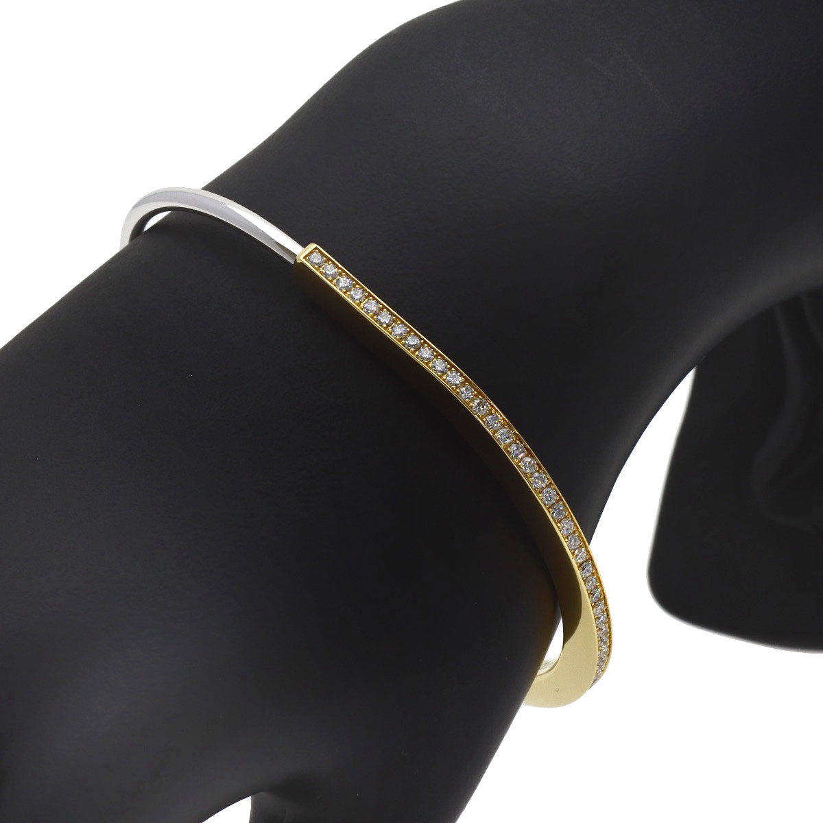 TIFFANY&Co. TIFFANY&Co. Rock Narrow Bangle Large Diamond Bracelet K18 Yellow Gold K18 White GoldLadies [Used]