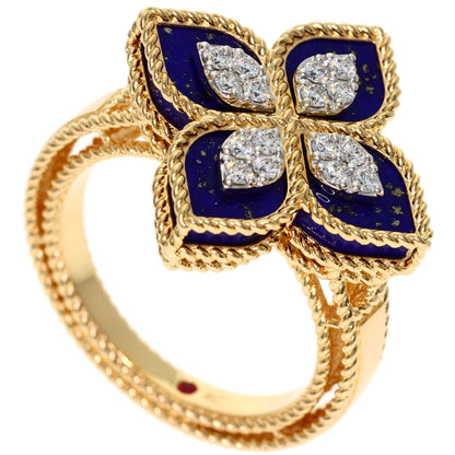 Roberto Coin Princess Flower Diamond Ring K18 Yellow Gold 7g　Ladies