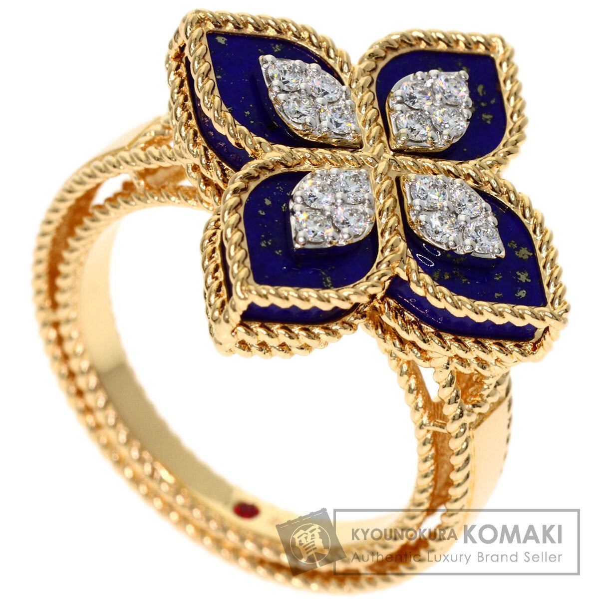Roberto Coin Princess Flower Diamond Ring K18 Yellow Gold 7g　Ladies