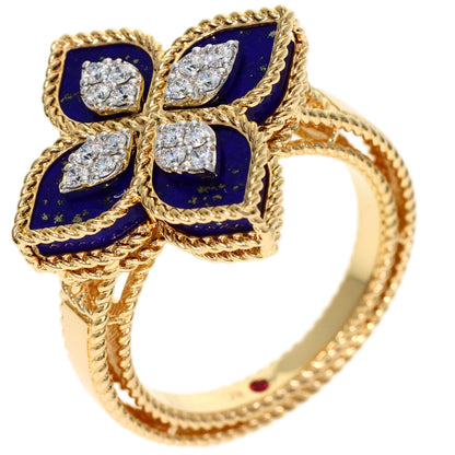 Roberto Coin Princess Flower Diamond Ring K18 Yellow Gold 7g　Ladies
