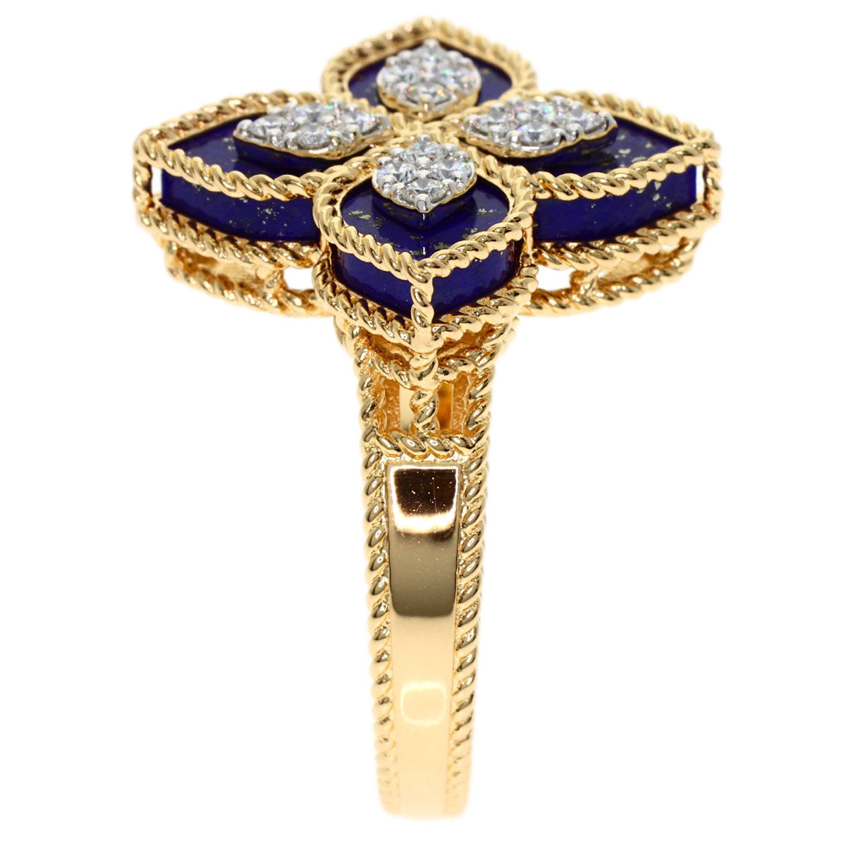 Roberto Coin Princess Flower Diamond Ring K18 Yellow Gold 7g　Ladies