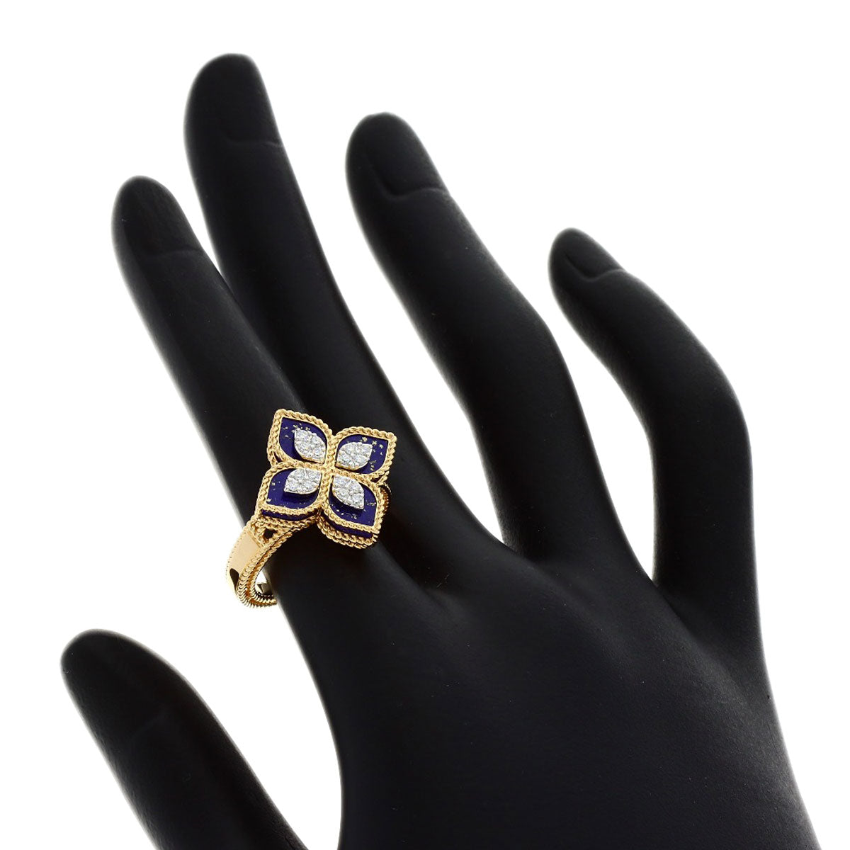 Roberto Coin Princess Flower Diamond Ring K18 Yellow Gold 7g　Ladies