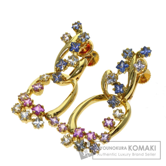 Jeunet Sapphire 2WAY Earring K18 Yellow Gold Ladies [Used]