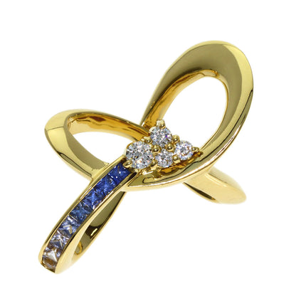 Jeunet Sapphire Diamond Pendant top K18 Yellow Gold Ladies [Used]