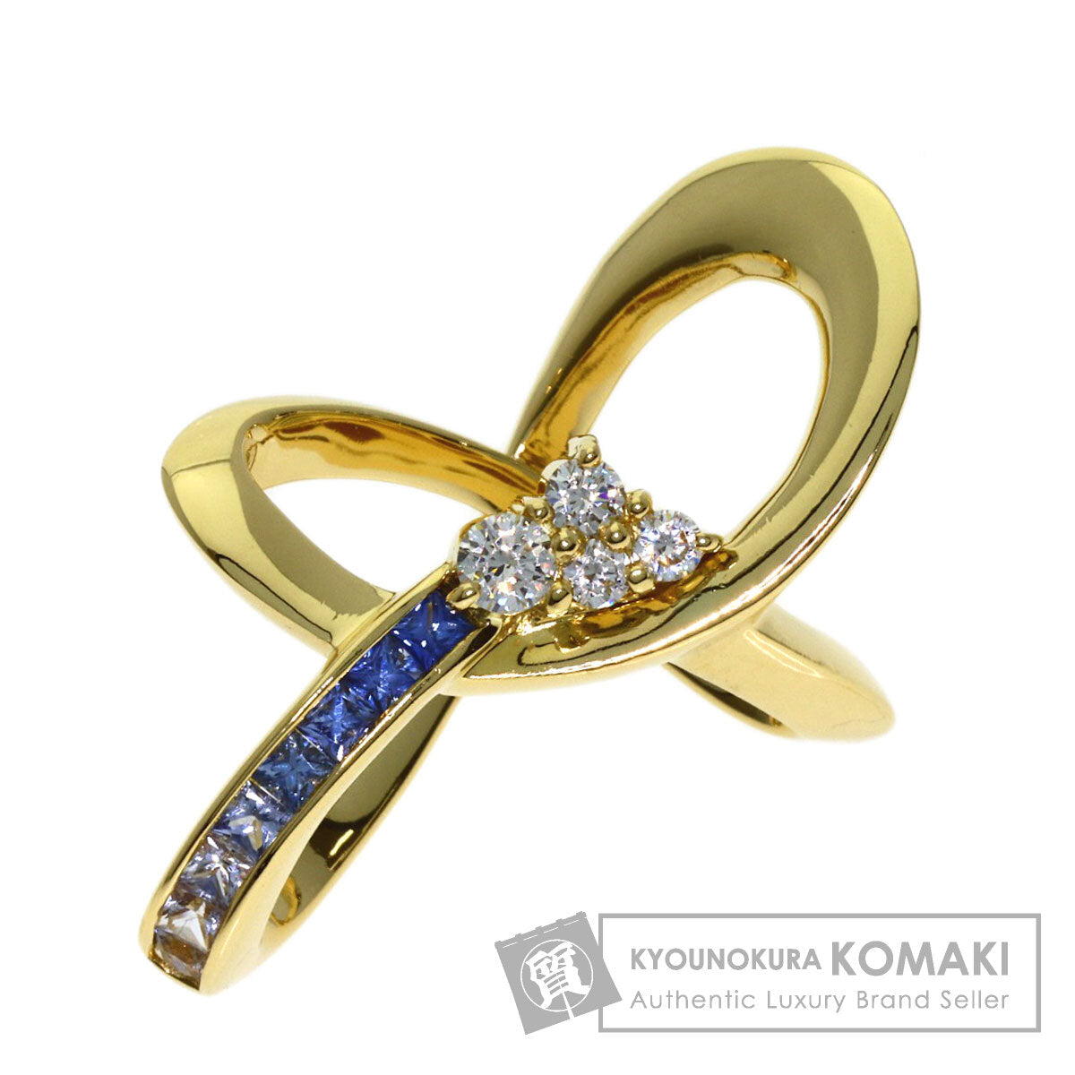 Jeunet Sapphire Diamond Pendant top K18 Yellow Gold Ladies [Used]