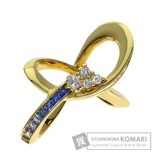 Jeunet Sapphire Diamond Pendant top K18 Yellow Gold Ladies [Used]