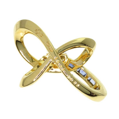 Jeunet Sapphire Diamond Pendant top K18 Yellow Gold Ladies [Used]