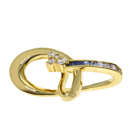 Jeunet Sapphire Diamond Pendant top K18 Yellow Gold Ladies [Used]