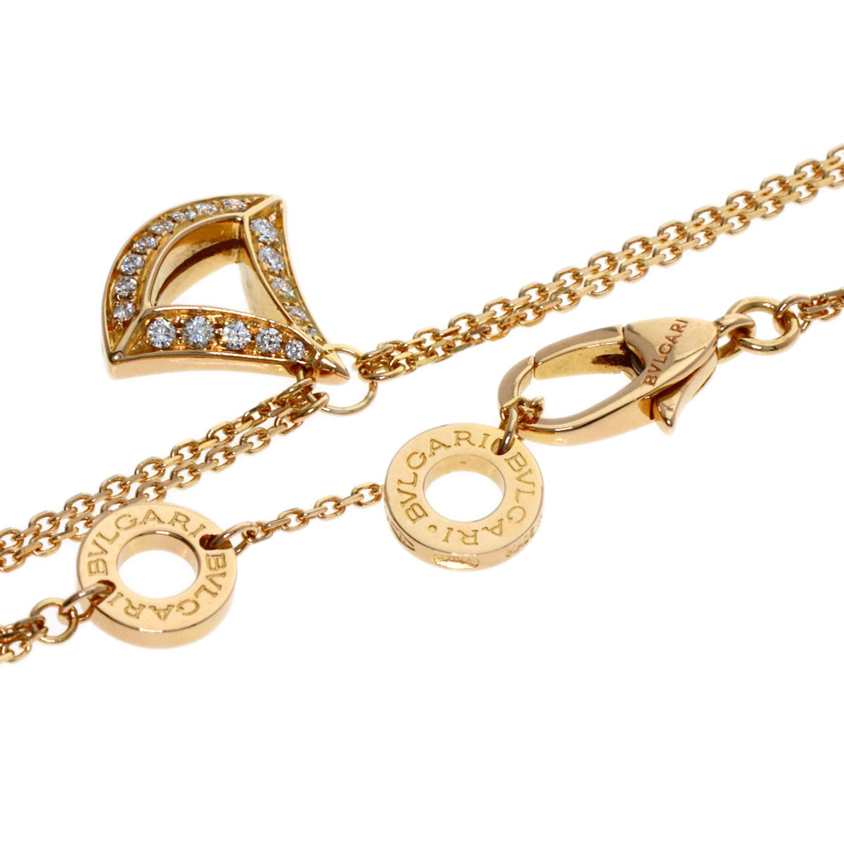 BVLGARI Diva Dream SM Diamond 2-strand Bracelet K18 Pink Gold Ladies [Used]