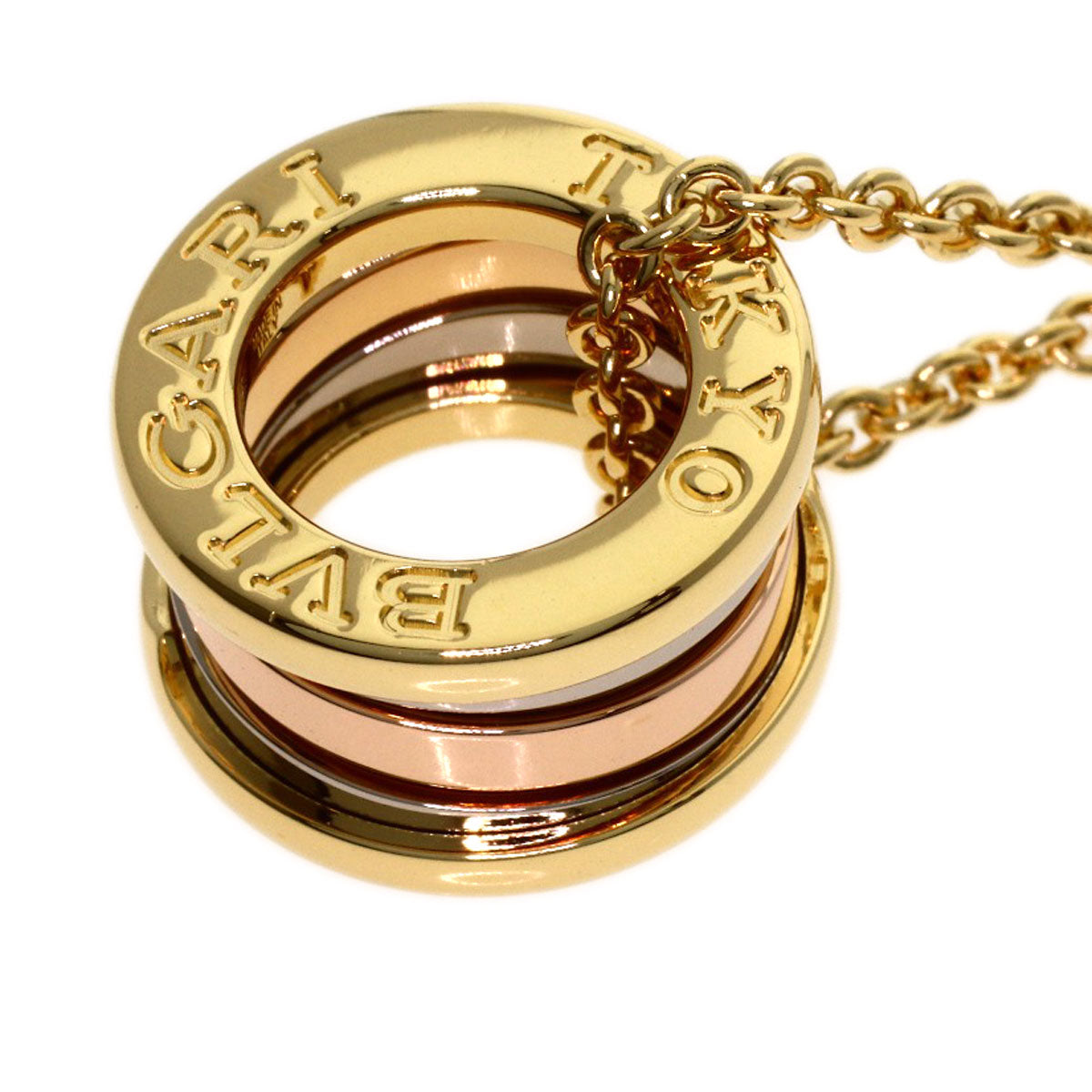 BVLGARI B.zero1 Mistake Tokyo Limited Edition Necklace K18 Yellow Gold 18K Pink GoldLadies [Used]