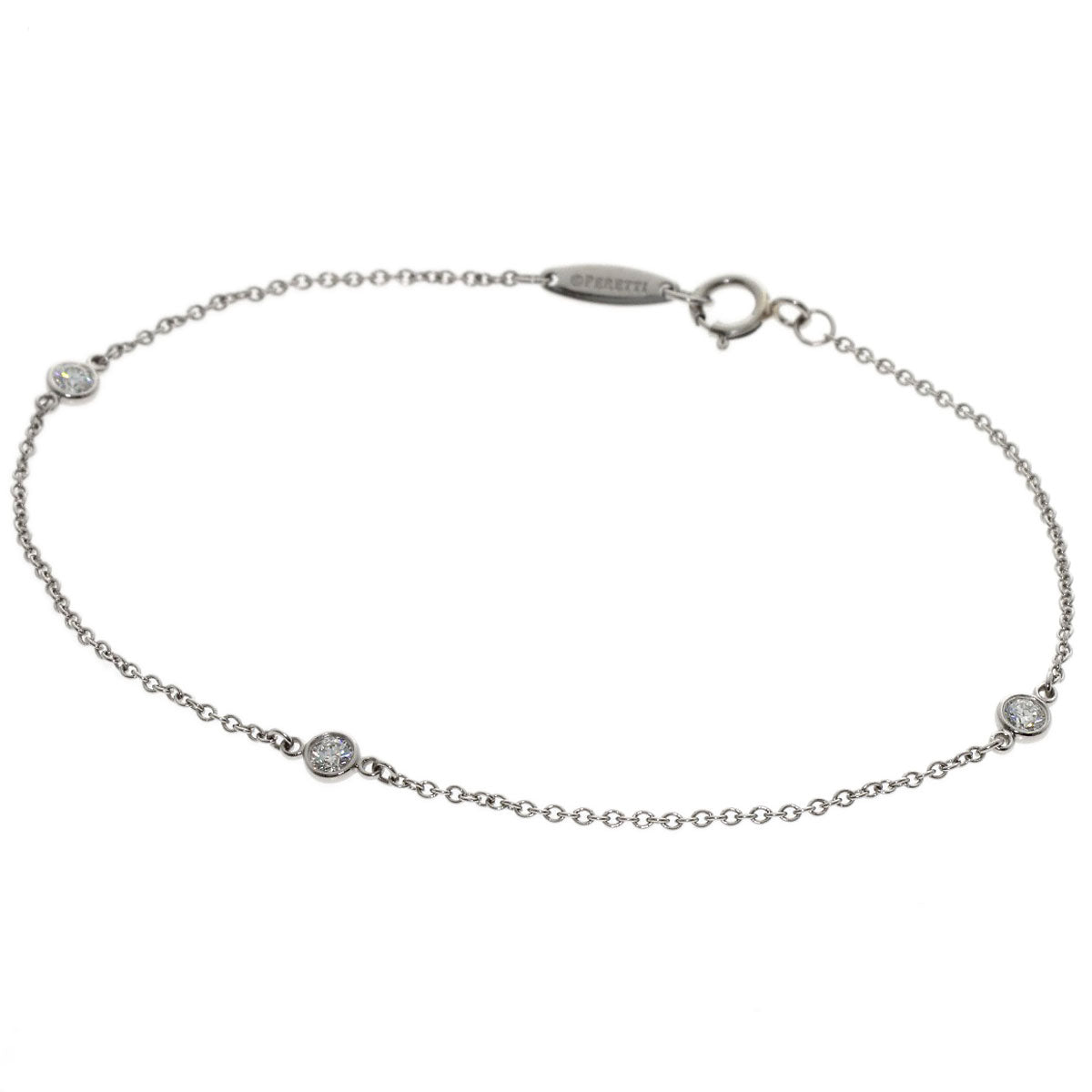 TIFFANY&Co. By The Yard 3P Diamond Bracelet Platinum PT950 Ladies [Used]