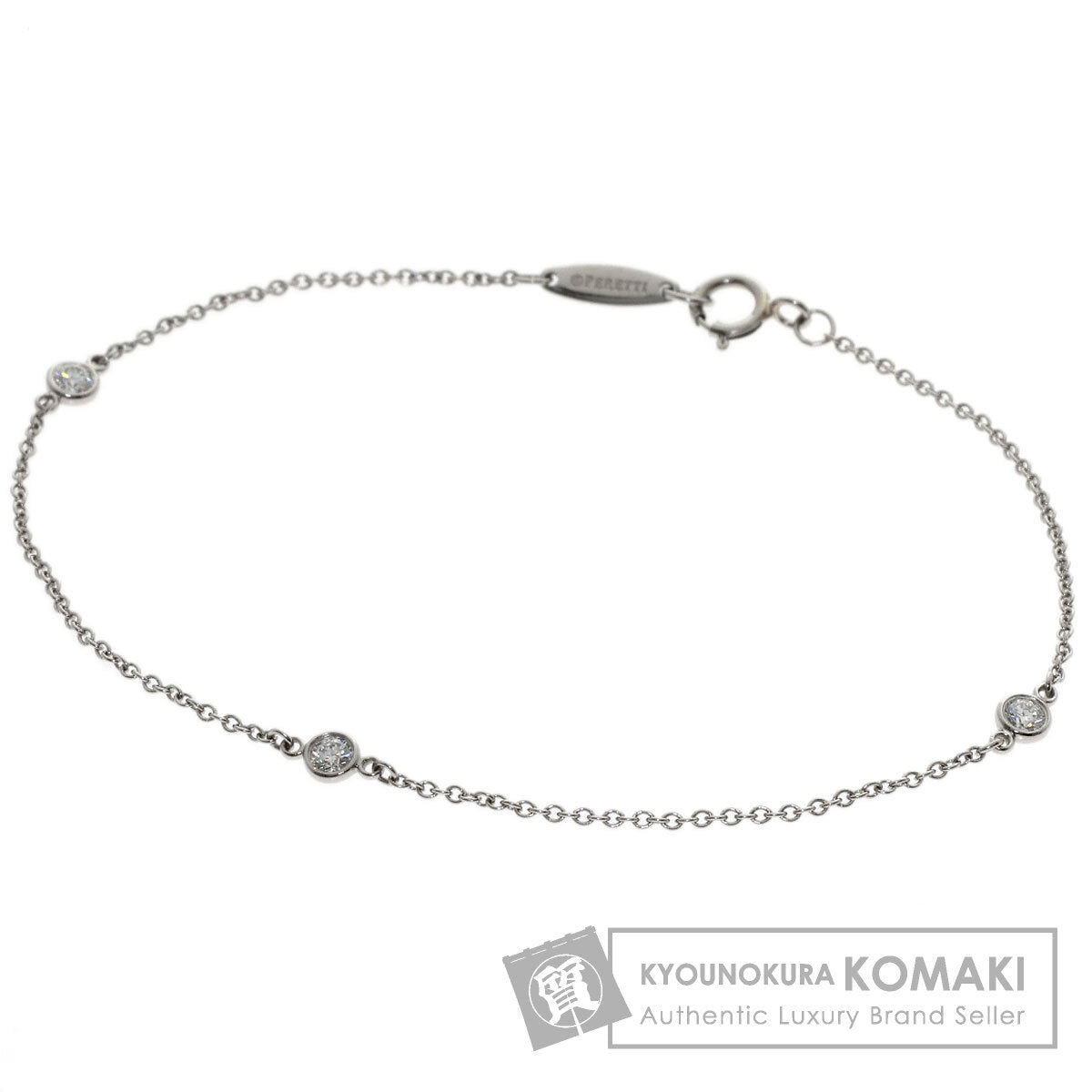 TIFFANY&Co. By The Yard 3P Diamond Bracelet Platinum PT950 Ladies [Used]