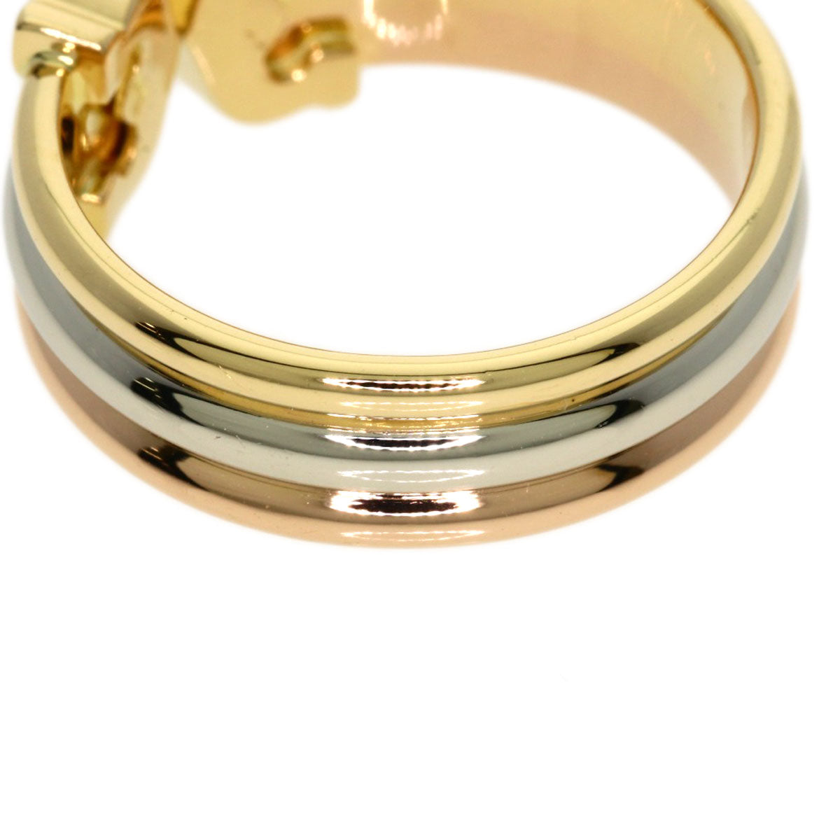 CARTIER 2C Ring SM #51 Ring K18 Yellow Gold 18K Pink GoldLadies [Used]