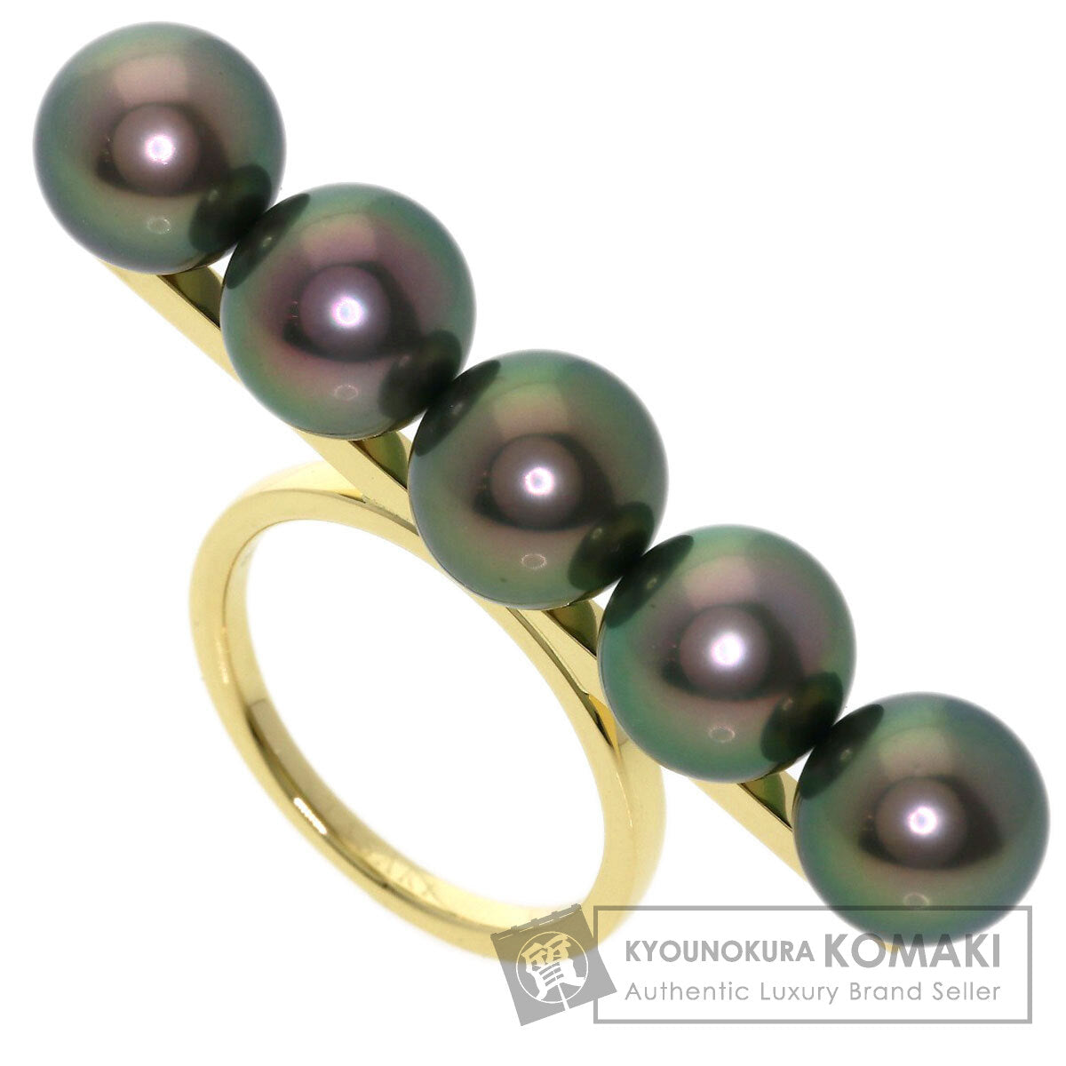 TASAKI Balance Signature Black Pearl Ring K18 Yellow Gold Ladies [Used]