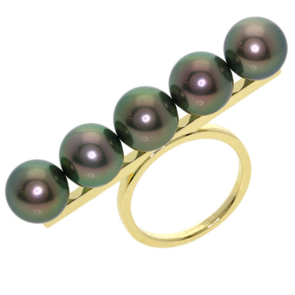 TASAKI Balance Signature Black Pearl Ring K18 Yellow Gold Ladies [Used]