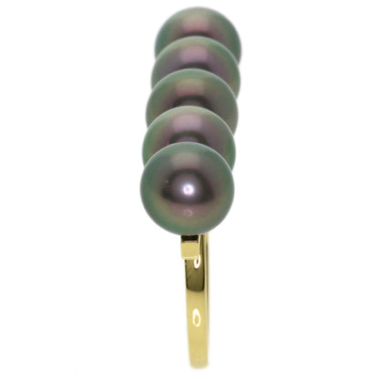 TASAKI Balance Signature Black Pearl Ring K18 Yellow Gold Ladies [Used]