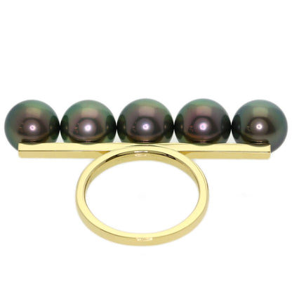 TASAKI Balance Signature Black Pearl Ring K18 Yellow Gold Ladies [Used]