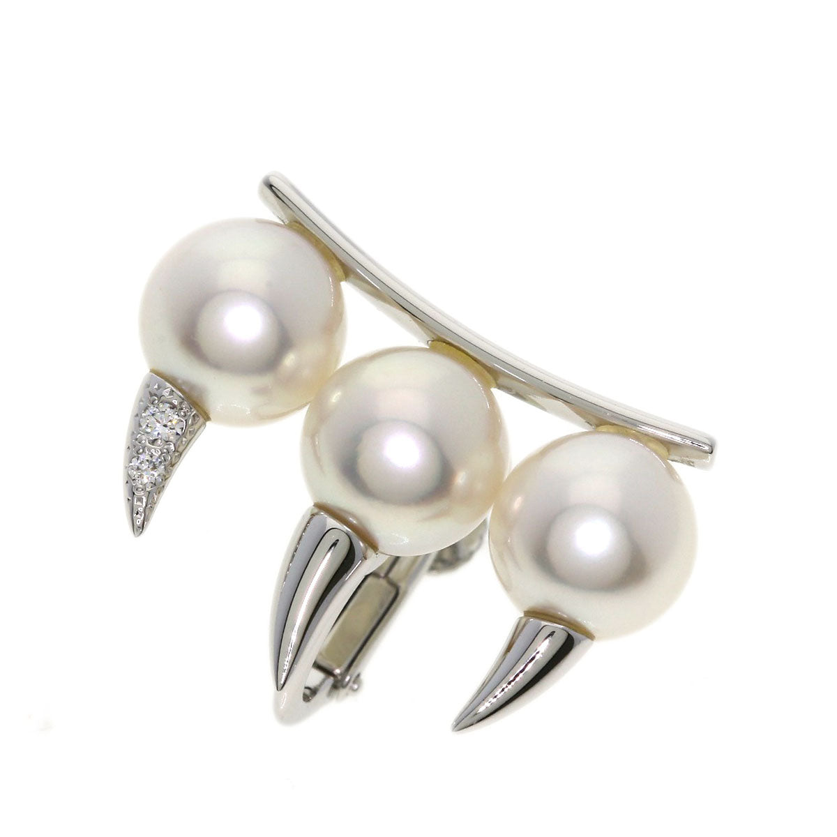 TASAKI Danger Fang Diamond Pearl Earring (Single Earring) Earring K18 White Gold Ladies [Used]