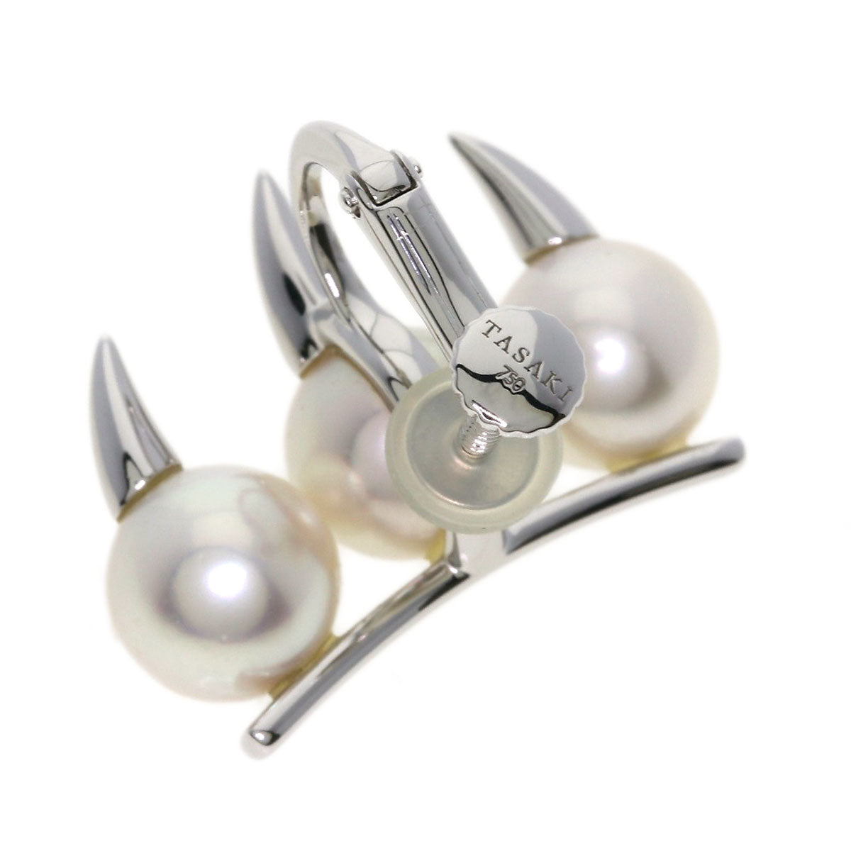 TASAKI Danger Fang Diamond Pearl Earring (Single Earring) Earring K18 White Gold Ladies [Used]