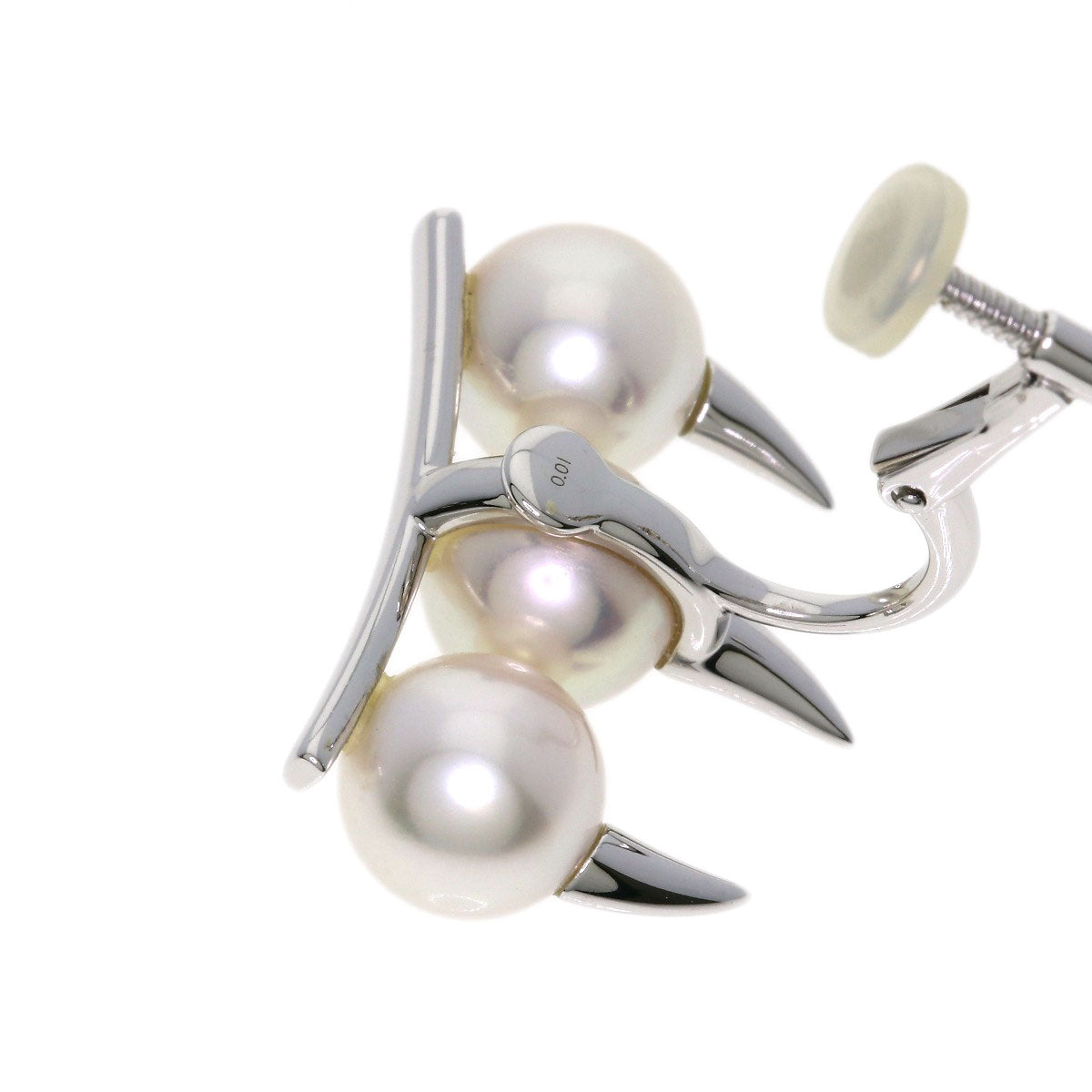 TASAKI Danger Fang Diamond Pearl Earring (Single Earring) Earring K18 White Gold Ladies [Used]