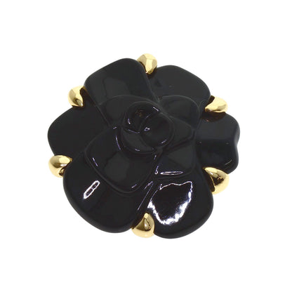 CHANEL Camellia Onyx Pendant top K18 Yellow Gold Ladies [Used]