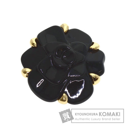 CHANEL Camellia Onyx Pendant top K18 Yellow Gold Ladies [Used]