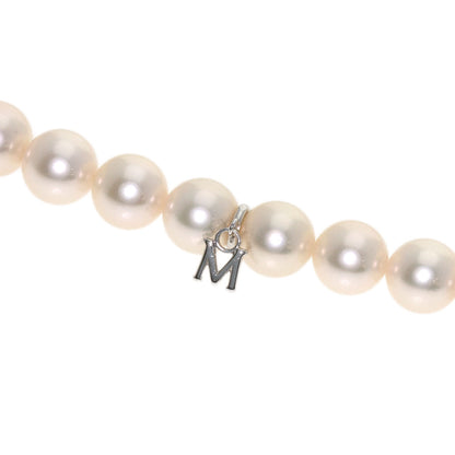 MIKIMOTO Pearl Pearl M Charm Earrings 2-piece set Necklace Silver Ladies [Used]