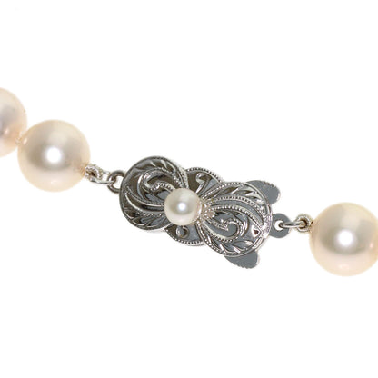 MIKIMOTO Pearl Pearl M Charm Earrings 2-piece set Necklace Silver Ladies [Used]