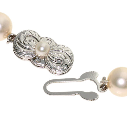 MIKIMOTO Pearl Pearl M Charm Earrings 2-piece set Necklace Silver Ladies [Used]