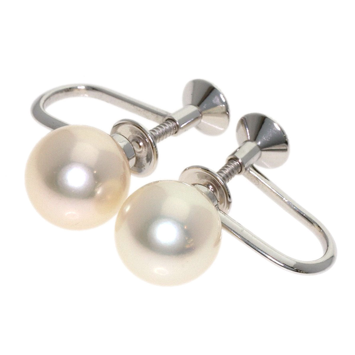 MIKIMOTO Pearl Pearl M Charm Earrings 2-piece set Necklace Silver Ladies [Used]