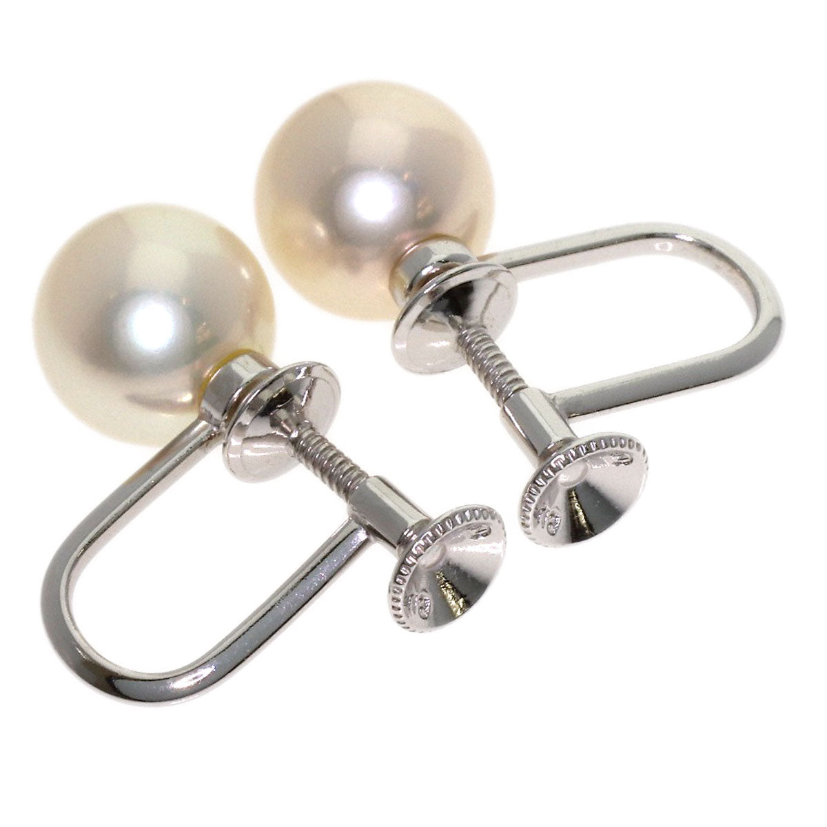 MIKIMOTO Pearl Pearl M Charm Earrings 2-piece set Necklace Silver Ladies [Used]