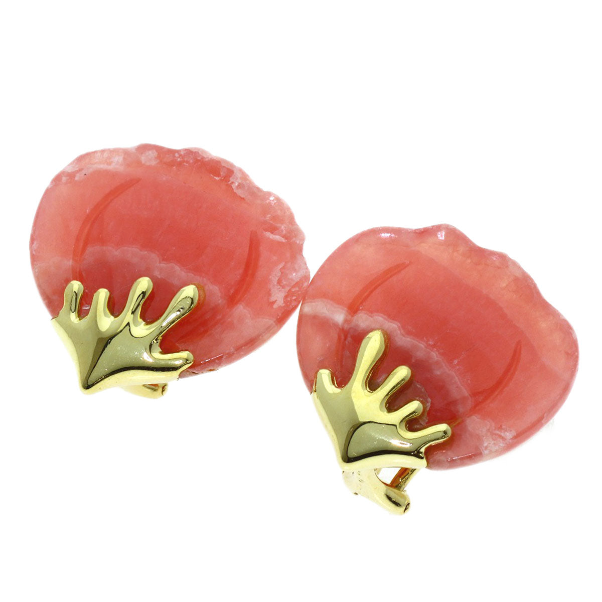 TIFFANY&Co. Petal Rhodochrosite Earring K18 Yellow Gold Ladies [Used]
