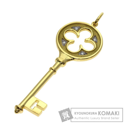 TIFFANY&Co. Clover Key Diamond Pendant top K18 Yellow Gold Ladies [Used]